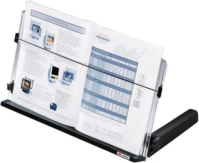 Alt view image 8 of 20 - 3M In-Line Freestanding Copyholder Plastic 300 Sheet Capacity Black/Clear DH640