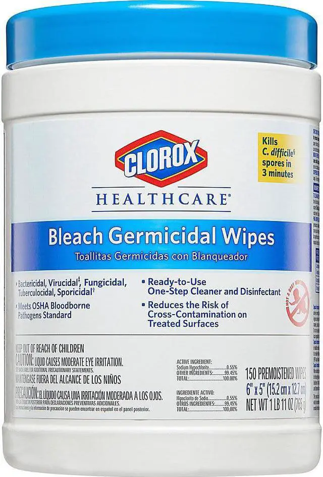 Alt view image 9 of 17 - Germicidal Wipes, 6 X 5, Unscented, 150/Canister