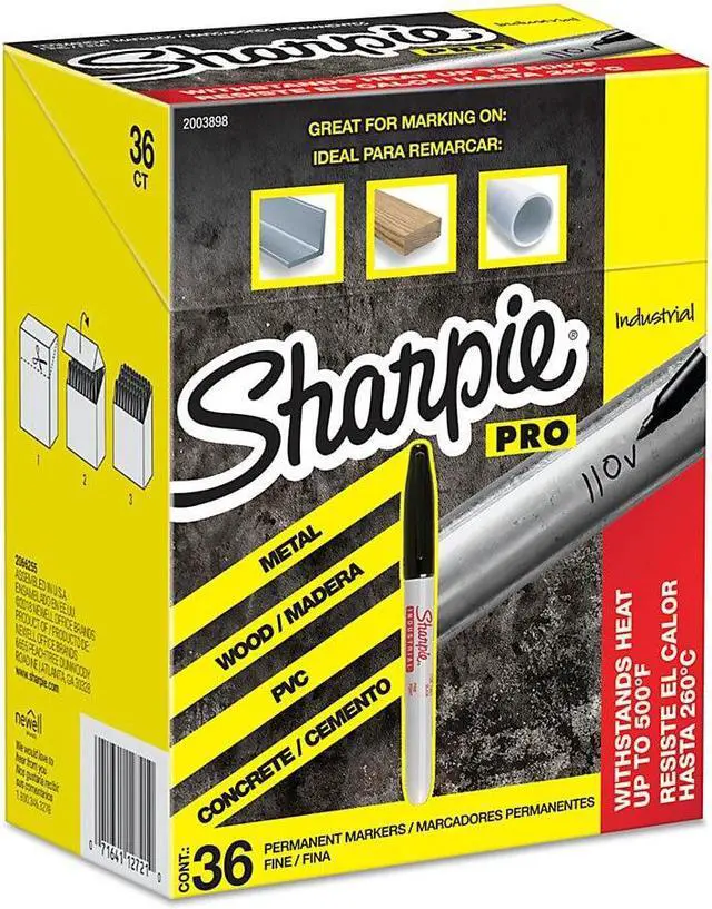 Alt view image 3 of 12 - Sanford Ink 2003898 Sharpie Industries Marker Fine, Black - Pack of 36