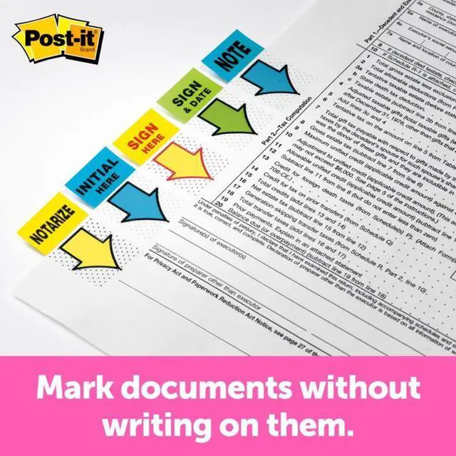 Alt view image 9 of 20 - 3M 680SH2 Message Flags Sign Here Yellow Two 50-Flag Dispensers per Pack