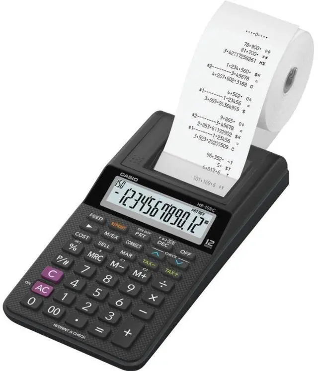 Alt view image 7 of 17 - Casio HR-10RC 12-Digit Printing Calculator Black 24396585