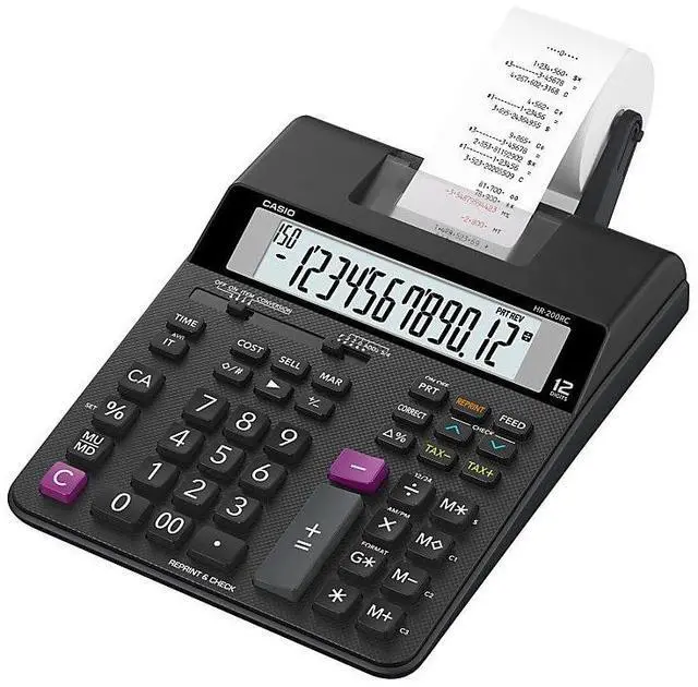 Alt view image 3 of 13 - Casio Printing Calculator 12-Digit 7-3/4"Wx10-3/4"Lx2-3/10"H BK HR200RC