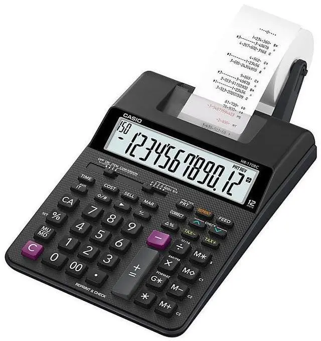Alt view image 2 of 13 - Casio Printing Calculator 6-1/2"Wx11-5/8"Lx2-9/16"H Black HR170RC