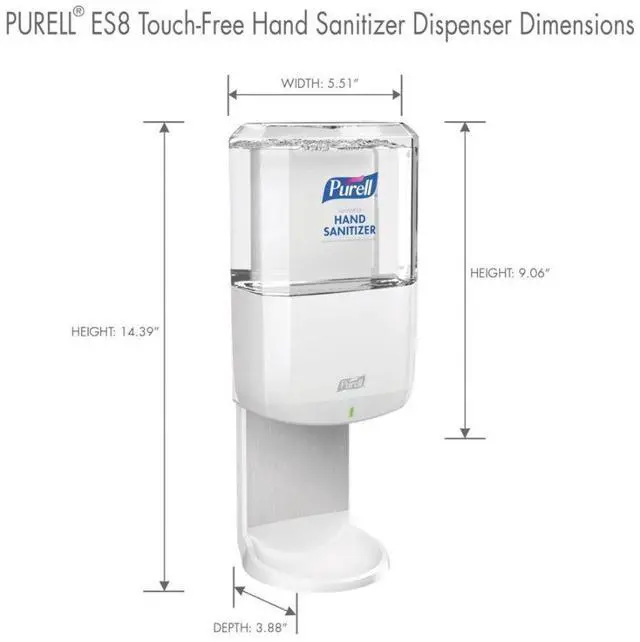 Alt view image 2 of 11 - Purell® ES8 Wall-Mount Hand Sanitizer Dispenser, White