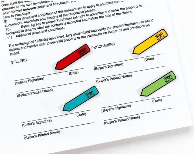 Alt view image 12 of 20 - 3M 684SH Arrow Flags    Sign Here    4 Colors with Dispensers  120 Pack