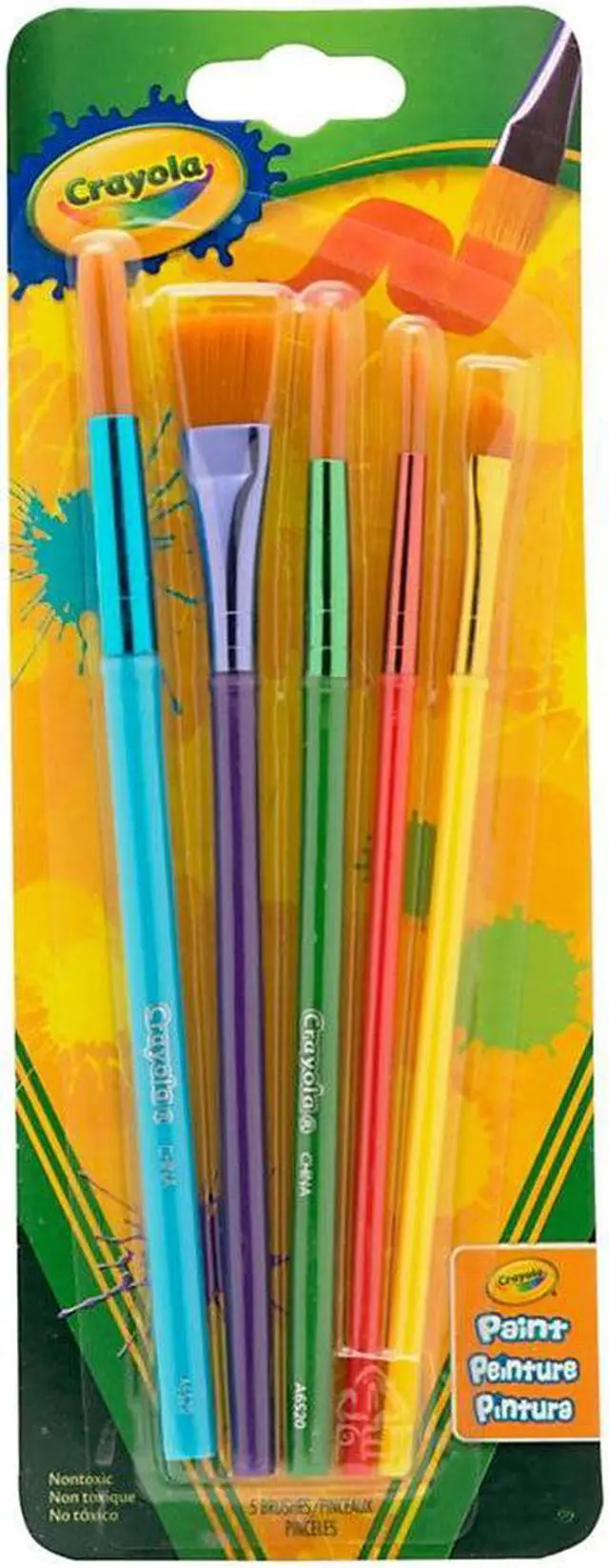 Alt view image 11 of 20 - Crayola Llc 05-3506 5 Pack Assorted Colors Crayola Paint Brush Set