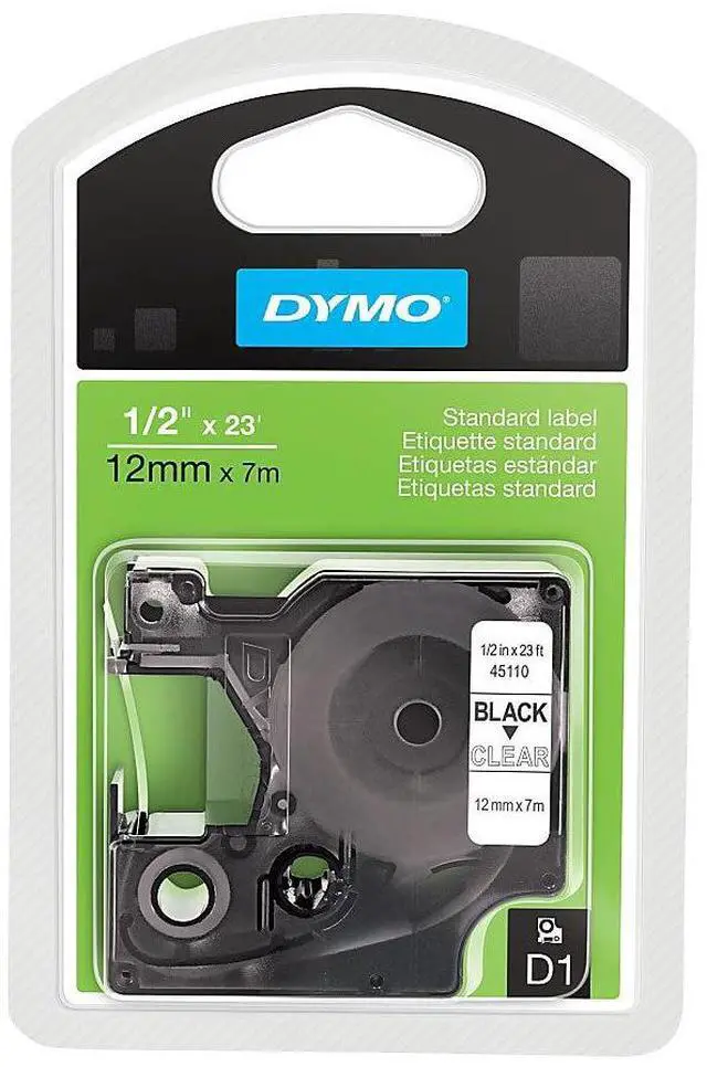 Alt view image 4 of 4 - 45110 DYMO CORP 1/2"TAPE BLK ON CLR DYMO LABEL