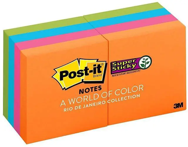 Alt view image 2 of 12 - Post-It Notes Super Sti Pad,2x2,Spr Stcky,8pk,Ast 6228SSAU