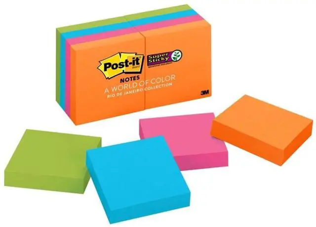 Alt view image 6 of 12 - Post-It Notes Super Sti Pad,2x2,Spr Stcky,8pk,Ast 6228SSAU