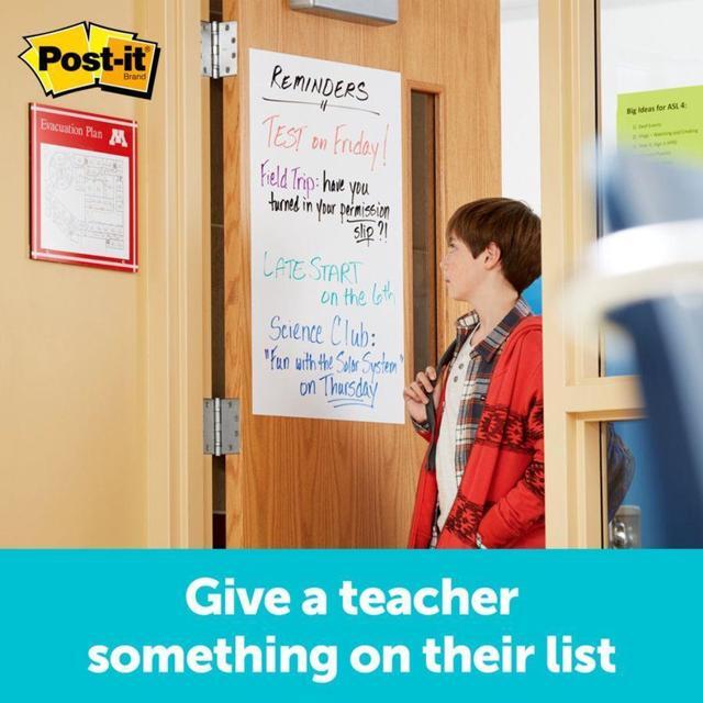 Alt view image 9 of 20 - Post-it Dry DEF3X2 - Erase Film with Adhesive Backing, 36 x 24, White