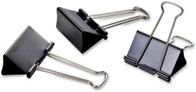 Alt view image 6 of 13 - Officemate Binder Clips Large 2"Wide 1" Cap 12/BX Black/Silver 99100
