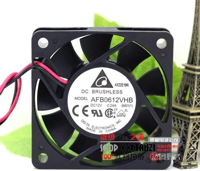 Alt view image 2 of 5 - Original for delta AFB0612VHB 6015 12V 0.24A 6CM two-wire radiator fan