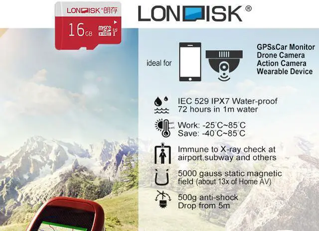 Alt view image 2 of 7 - LONDISK 4K Micro SD Card 16GB Class10 U3 microSDHC Card Memory Card for Dashcam Phone (U3 16GB)