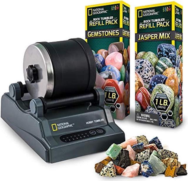 geographic hobby rock kit - rock polisher for kids & adults, noise-reduced grit, 2.5 pounds raw ge Learning & - Newegg.com