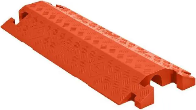 Alt view image 4 of 11 - Checkers Industrial Safety Products CP1X125-GP-DO-O 1.25 in. Polyurethane Heavy-Duty General-Purpose 1-Channel Drop-Over Cable Protector, Orange
