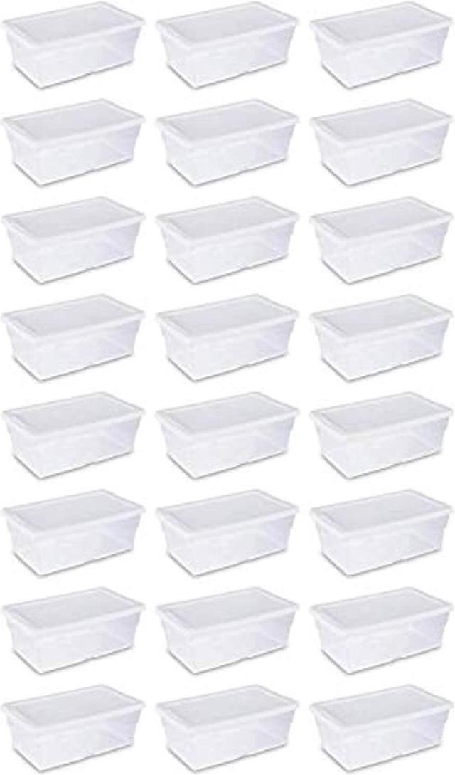 Sterilite 6 Quart Clear Plastic Stackable Storage Container Tote