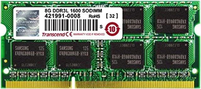 Alt view image 5 of 6 - Transcend Networks 8GB DDR3 1600 MHz 1.35 V Non-ECC Unbuffered 204-pin SoDIMM