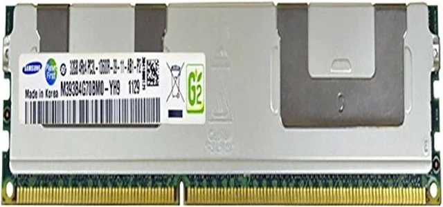 Main image of samsung m393b4g70bm0-yh9 32gb server dimm ddr3 pc10600(1333) reg ecc 1.35v 4rx4 240p 4gx72 2gx4 cl9