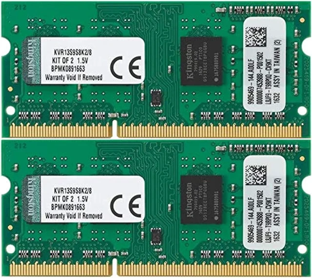 Alt view image 8 of 8 - Kingston ValueRAM 8GB Kit (2x4GB) 1333MHz DDR3 Non ECC CL9 SODIMM SR x8 Notebook Memory KVR13S9S8K2/8