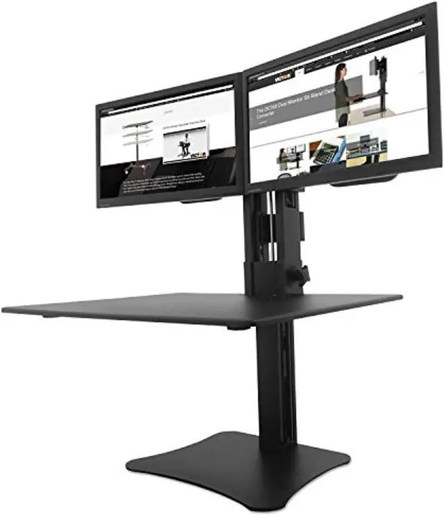 Alt view image 17 of 20 - Victor DC350 High Rise Collection Dual Monitor Sit-Stand Desk Converter, 28 X 23 X 15.5, Blk