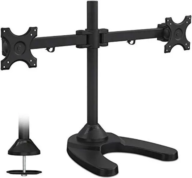 Alt view image 14 of 14 - Mount-It! Dual Monitor Stand | 24" Max Screen Size | Free Standing