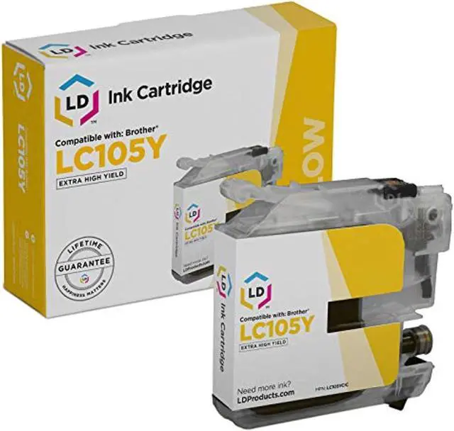 Alt view image 2 of 12 - LD Products Replacement Ink Cartridge Compatible with Brother LC105Y Super High Yield (Single Yellow)
