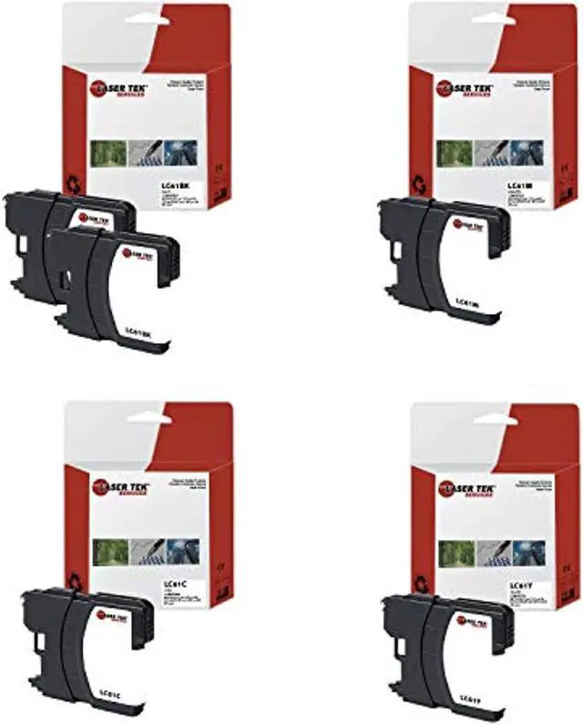 Main image of Black and Color Brother LC-61BK LC-61C LC-61M LC-61Y (2BK, 1C, 1M, 1Y)