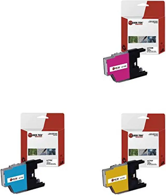 Alt view image 2 of 5 - Laser Tek Services® Color Brother LC-75C LC-75M LC-75Y - 3 Pack Value Pack (1C, 1M, 1Y)