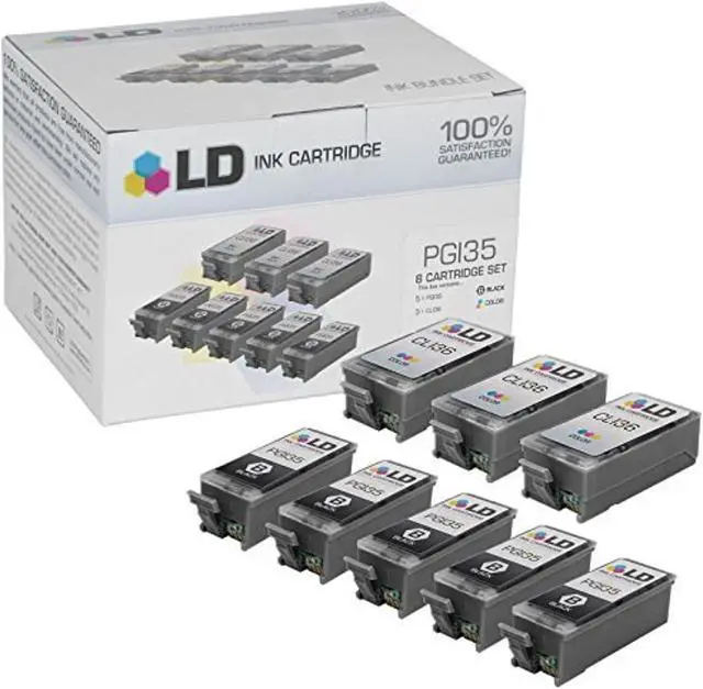 Main image of ld compatible ink cartridge replacements for canon pgi35 & cli36 (4 black, 2 color, 6-pack)