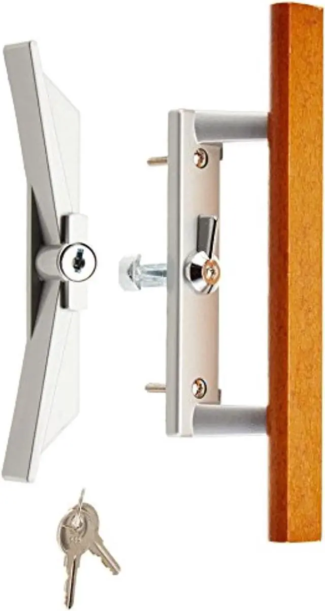 Main image of wright products vk1104 keyed surface mount patio latch, aluminum