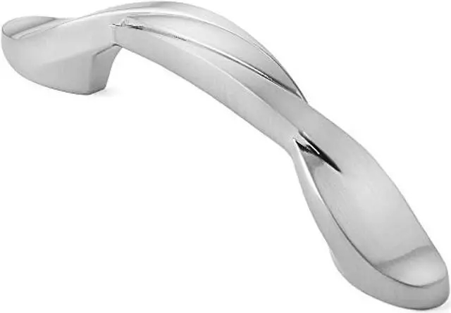 Alt view image 6 of 7 - Cauldham 25 Pack Solid Braided Kitchen Cabinet Pulls Handles (3" Hole Centers) - Drawer/Door Hardware - Style M260 - Satin Nickel