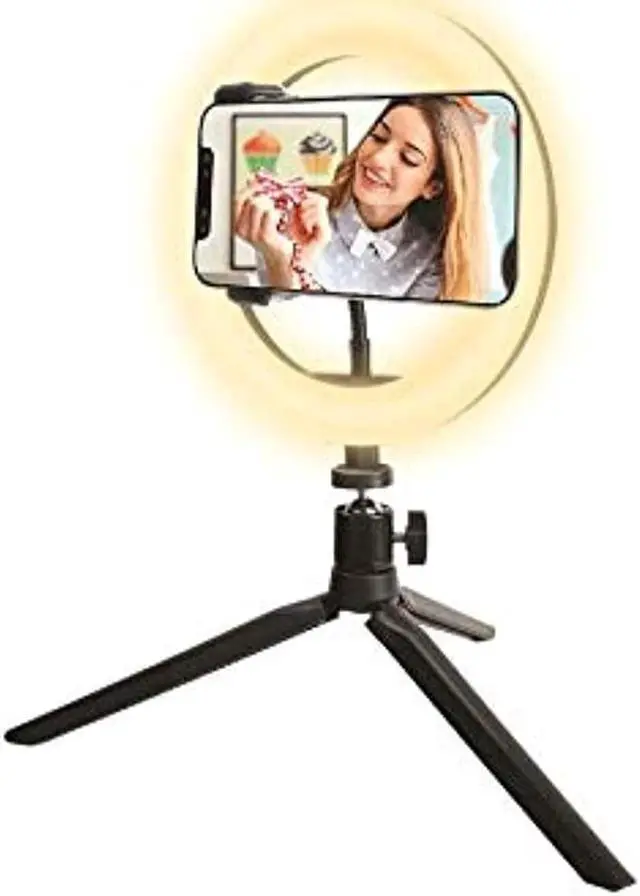 Alt view image 14 of 14 - Vivitar 8 Inch LED Ring Light Dimmable Lamp for Iphone Smartphone with Tripod Mount Stand