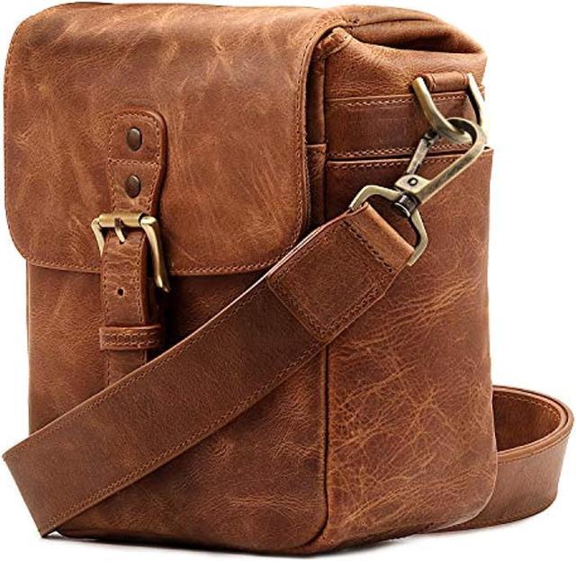 MegaGear Genuine Leather Camera Messenger Bag for Mirrorless Instant and Dslr Brown (MG1329)