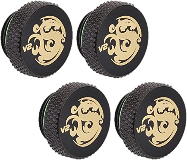 Alt view image 5 of 8 - Bitspower G1/4" Stop Fitting V2, Matte Black, 4-pack