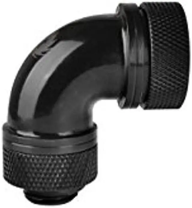 Main image of thermaltake pacific diy lcs black g1/4 petg 16mm (5/8") od tube 90 degree compression fitting cooling cl-w097-ca00bl-a