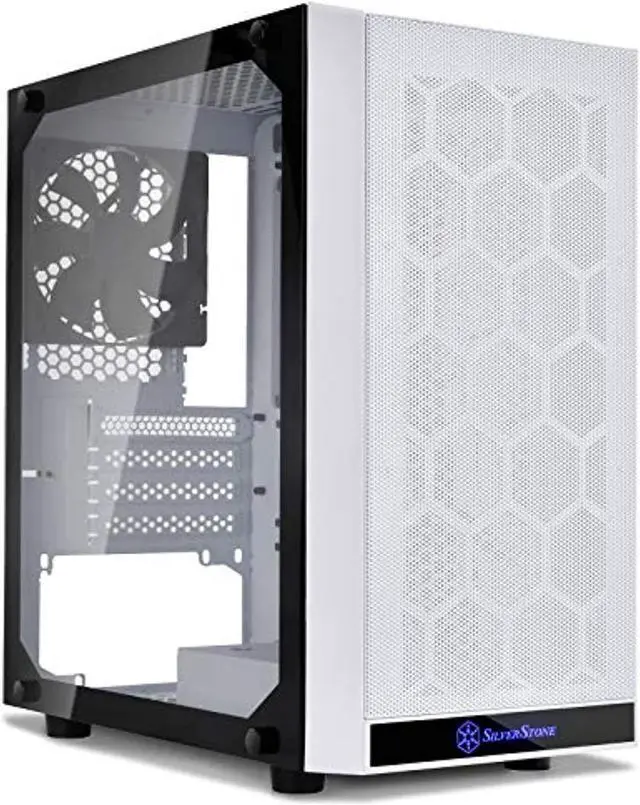 Alt view image 3 of 10 - White, Plastic Bezel, Steel Body black internal, M-ATX M/B, 2*120mm RGB fan, 1*120mm fan, 1*3.5"+ 3*2.5" Internal, 1*audio, 1*MIC, 2*USB3.0, glass windows side panel