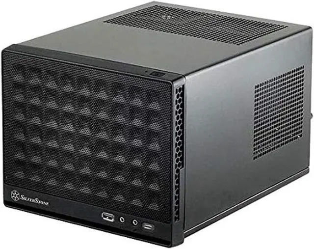 Main image of silverstone technology sg13, type-c port, ultra compact mini-itx computer case with mesh front panel, black, sst-sg13b-c