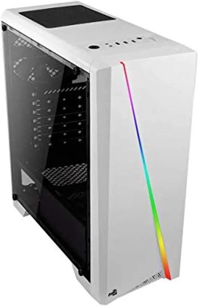 Alt view image 15 of 16 - AeroCool Mid Tower case Cylon White RGB with built-in Card Reader.