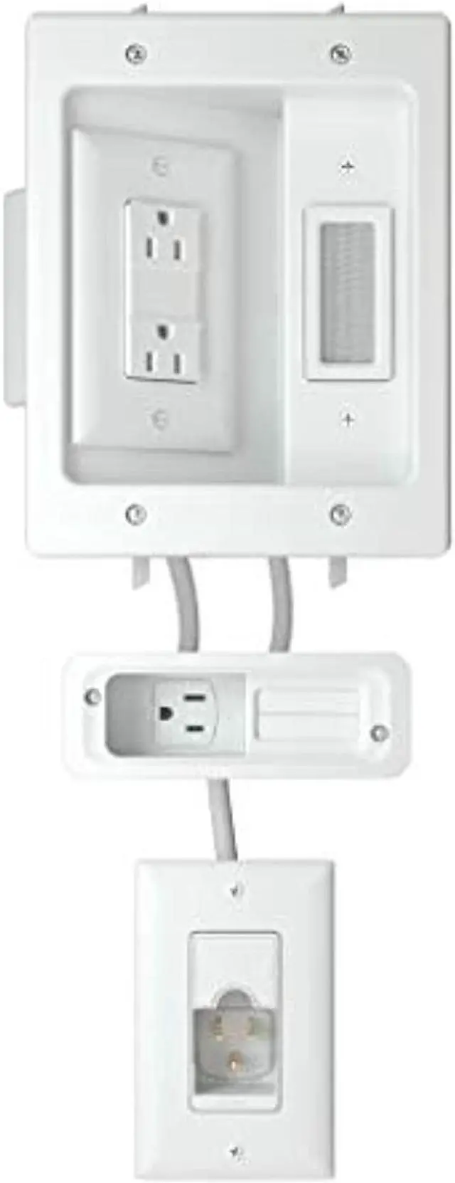 Alt view image 11 of 12 - SANUS WSIWPSB1-W1 Ultimate In-Wall Cable Management Kit for Mounted TV & Soundbar