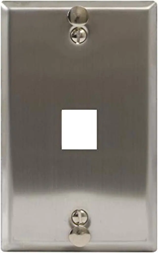 Alt view image 4 of 4 - WALL PLATE- PHONE- FLUSH- 1-PORT- SS