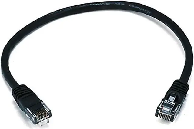 Alt view image 3 of 12 - Monoprice Cat6 Ethernet Patch Cable - 1 Feet - Black | Network Internet Cord - RJ45, Stranded, 550Mhz, UTP, Pure Bare Copper Wire, 24AWG