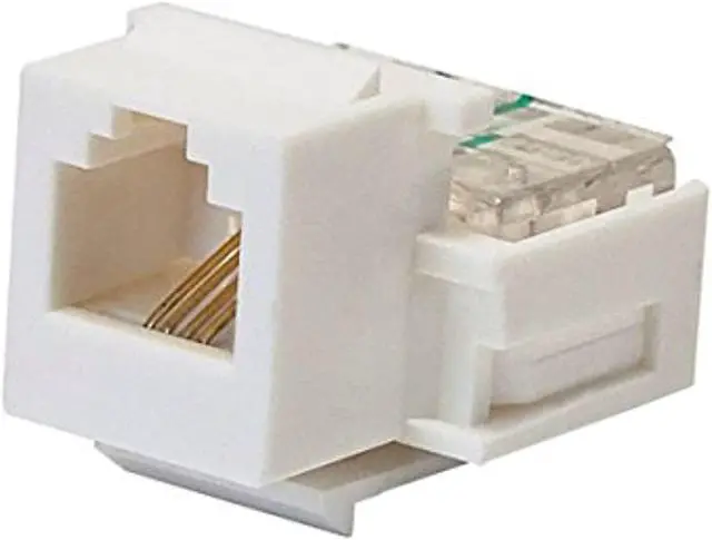 Alt view image 5 of 8 - Monoprice RJ11 Toolless 180-Degree Keystone Jack for 22-26AWG Solid Wire, White