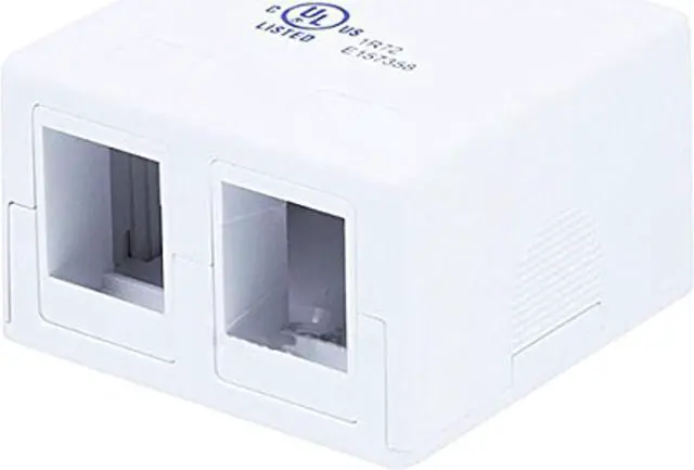 Alt view image 4 of 10 - Monoprice 2-port Keystone Surface Mount Box - White