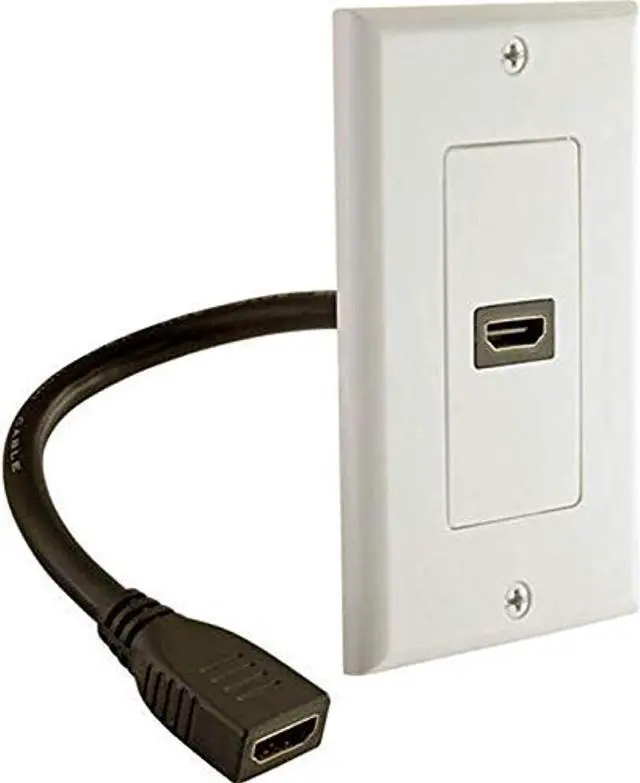 Alt view image 6 of 6 - iMBAPrice - HDMI Pigtail Wall Plate Built-in Flexible Hi-Speed HDMI Cable with Ethernet Single Port (1 Port) White