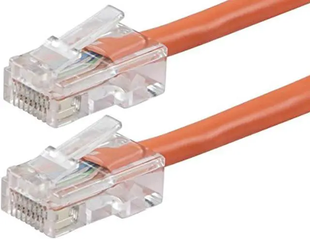 Main image of Monoprice Cat6 Ethernet Patch Cable - 1 Feet - Orange, RJ45, Stranded, 550Mhz, UTP, Pure Bare Copper Wire, 24AWG - Zeroboot Series