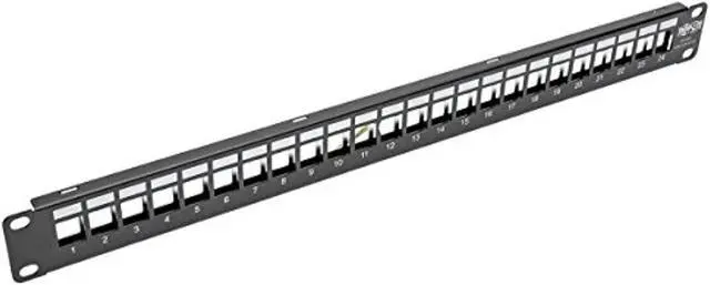Alt view image 9 of 13 - Tripp Lite 1U Patch Panel Rackmount 24-Port Shielded Blank Keystone, Multimedia, RJ45 Ethernet, USB, HDMI Cat5e Cat6 (N062-024-KJ-SH)