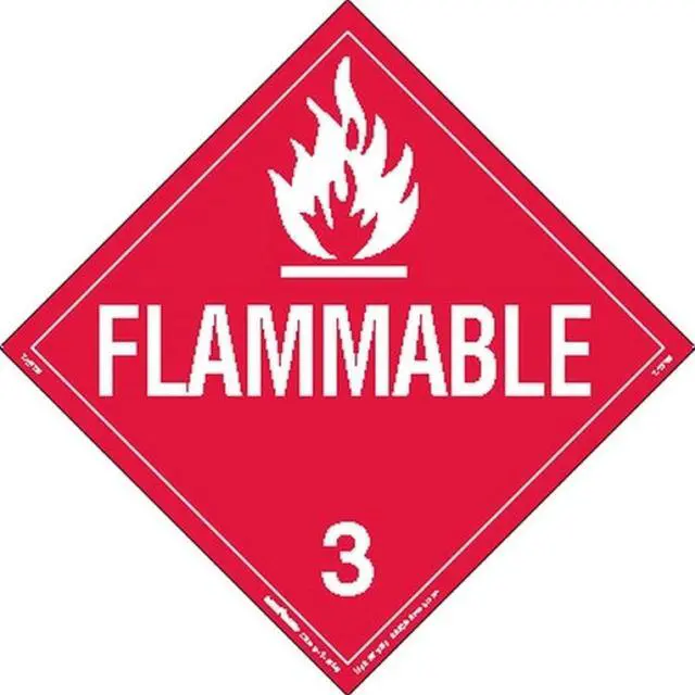 Main image of labelmaster z-rvw2 flammable liquid hazmat placard, worded, rigid vinyl (pack of 25)