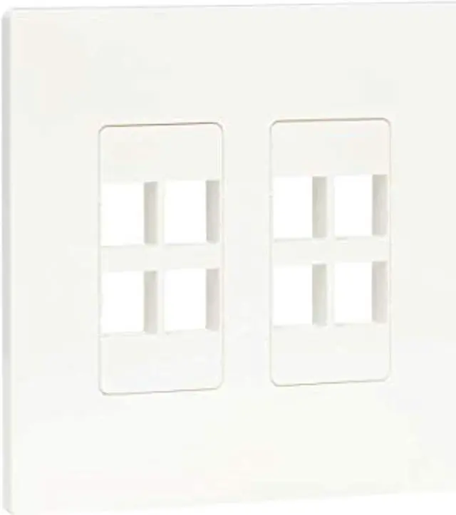 Alt view image 3 of 7 - Tripp Lite 8-Port Keystone Double-Gang Faceplate White TAA N080208