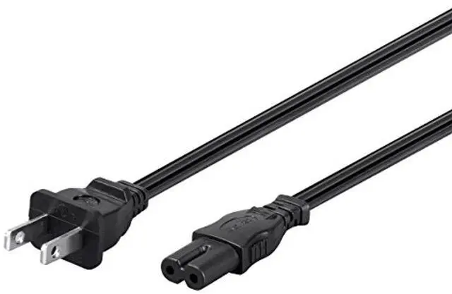 Alt view image 6 of 11 - Monoprice 6ft 18AWG AC Power Cord Cable w/o Polarized, 10A (NEMA 1-15P to IEC-320-C7)