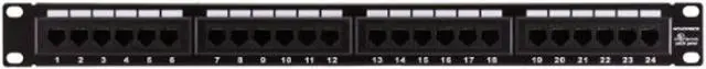 Alt view image 7 of 14 - Monoprice 24-Port Cat6 Patch Panel, 110 Type (568A/B Compatible) Black Painted Steel Panel, UL Listed